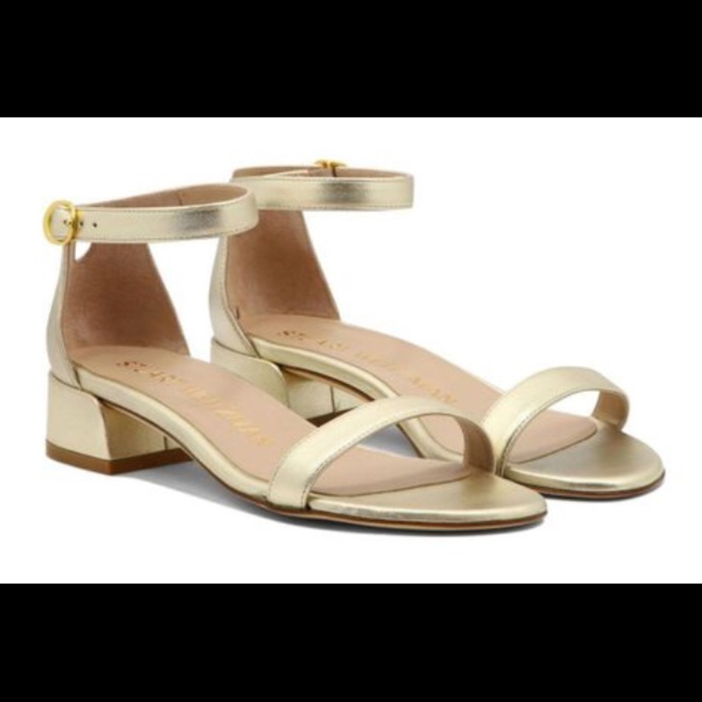 Stuart Weitzman Nudist June Leather Sandal Sun Washed Nappa Size 7.5